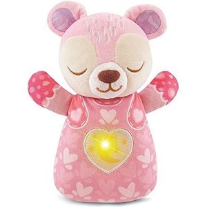 VTech - My Poeh Lumi Dodo Rose, teddybeer voor baby's, nachtlampje, muzieknachtlampje, slaapliedjes, witte geluiden en natuurgeluiden, machinewasbaar, geboortecadeau - inhoud in het Frans