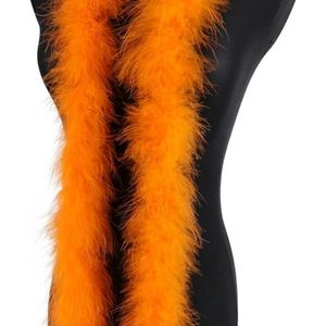 2 meter/stuks zachte veren boa natuurlijke kalkoen struisvogelveren sjaal voor kostuumkleding decoratie sjaal 20 gram-oranje-2 meter