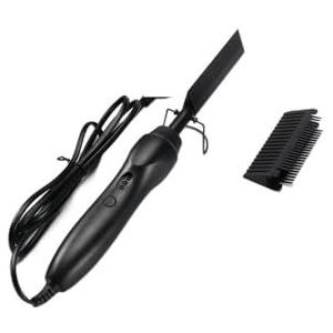 Verfuithardingslamp, Kam Elektrische Hot Cam Stijltang Professionele Stijltang Haar Ijzer Titanium Legering Haarkrulmachine for Zwart Haar voor autolakspuitcabine(Nero)