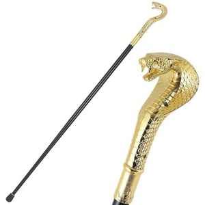 Vintage volledig metalen wandelstok Snake Head Walking Cane elegante prachtige gentleman metalen wandelstok for dagelijks gebruik, Drama, Wizarding Cosplay, Stage Prop (Color : Gold)