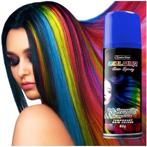 KreativeKraft Haarspray, tijdelijke kleurspray, wasbare haarkleur, 200 ml (blauw)