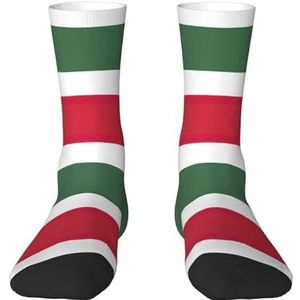 Evengigy Vlag van Hongarije Grappige Sokken Crazy Fashion Cool Gepersonaliseerde Zachte Crew Sokken voor Mannen Vrouwen Unisex, Wit, One size