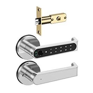 Smart Lock, Digitaal deurslot Elektronische beveiliging Smart Lock Biometrische vingerafdrukscanner Lock Gate Klink for thuiskantoor,voor Slaapkamer Hotel Kantoor Appartement