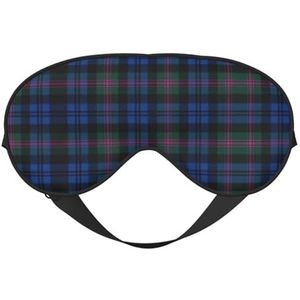 Blauw en groen Schotse tartan oogmasker, verduisterend oogmasker unisex, slaapooghoezen met verstelbare bandjes, reisoogmasker