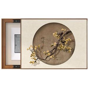 Meterkastdeksel, afdekking van elektriciteitskast, schilderijen van verdeelkasten verbergen, push-pull opening rechts, for thuis, decoratie van hotelmeterkasten(Beige,60x45cm)