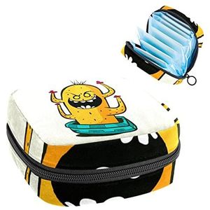 Cactus Plant, Periode Pouch Draagbaar,Tampon Opbergtas,Tampon Houder voor Portemonnee Vrouwelijke Product Organizer, Meerkleurig, 4.7x6.6x6.6 in/12x17x17 cm