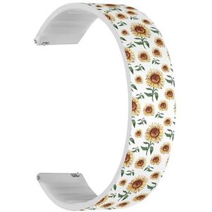 RYANUKA Solo Loop band compatibel met Ticwatch GTH 2 / Pro 3 / Pro 2020 / Pro S/GTX, 22 mm (Sunflowers Digital Realism Vintage), snelsluiting, 22 mm elastisch siliconen bandje, accessoire, Siliconen,