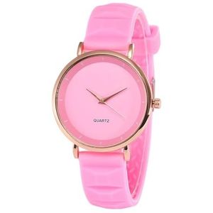 Iryreafer Casual Formele Horloge Student Quartz Ronde Wijzerplaat Verstelbare Siliconen Band Candy Kleur Geen Vertraging Tijd-Controle Hoge Nauwkeurigheid Lady, roze, Stijl wijzerplaat