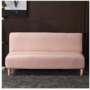 Futon Cover Armless Bank Covers Sofa Bed Slipcover zonder armleuning Zachte polyester Stoffen Cover 1-delige stretch Furniture Protector for Kid Pet(Color:Beige,Size:190-210cm)