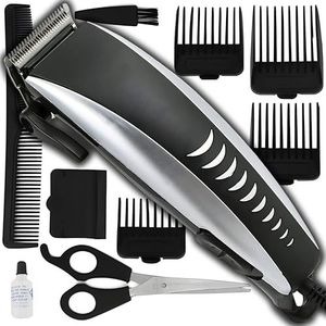 Retoo Professionele Tondeuse Haartrimmer 4 Opzetkammen voor Mannen Vrouwen Accessoires Kleur Zwart Zilver