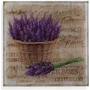 Versa Afbeelding lavendel glas 1 x 30 x 30 cm