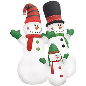 Rantry Opblaasbare kerstsneeuwpoppen voor het gezin, met led, IP44, 240 cm, kerstdecoratie, kerstdecoratie voor buiten, decoratie voor meubels en kamers