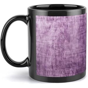 JKLQWH Vintage paars linnen bedrukt 325 ml grote koffiemok met handvat theekop mok keramische mok nieuwigheid koffiekop voor thuiskantoor decoratietheekop voor vrouwen mannen