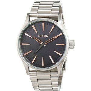 Nixon Dameshorloge Sentry 38 SS Gray/Rose Gold Analoog kwarts roestvrij staal A4502064-00