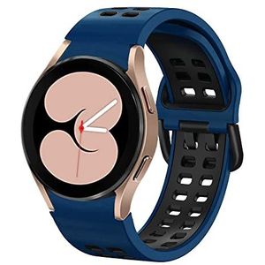 Strap-it Samsung Galaxy Watch 4 44mm sport square bandje (donkerblauw/zwart)