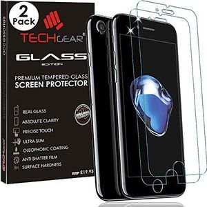 TECHGEAR 2 stuks Screenprotector Tempered Glass Compatibel met iPhone 8, iPhone 7, iPhone 6/6s (4.7 inch) Screen protector generatie Glas [9H Taaiheid] [Krasbestendig]