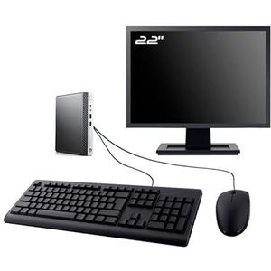 PC HP ProDesk 400 G5 DM, display 22 inch Intel I7-8700T RAM, 8 GB SSD, 2 TB W11 WiFi (gereviseerd)