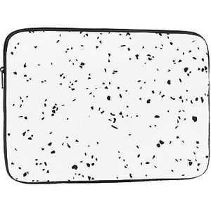 Zwart Wit Speck Print Laptop Sleeve Case Waterdichte schokbestendige Computer Cover Tas voor Vrouwen Mannen