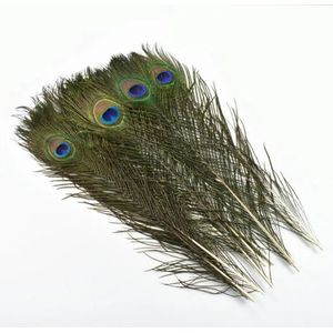 Groothandel pauwenveren natuurlijke groene pluimen vakantiedecoratie tafel centerpieces sieraden creatie DIY carnaval accessoires-40-45cm-10st
