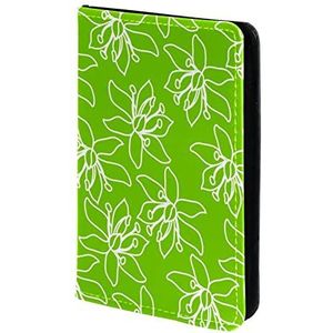 verfrissende groene bloem patroon Gepersonaliseerde Paspoort Houder Paspoort Cover Paspoort Portemonnee Travel Essentials, Meerkleurig, 11.5x16.5cm/4.5x6.5 in
