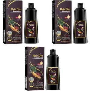 Natuurlijke Shampoo For Bruine Haarverf - Verandert Wit/grijs Haar In Bruin, Voedt En Herstelt, Reinigt For Glad En Glanzend Haar(3PCS)