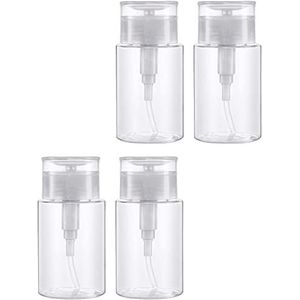 4 Stks 200 ml Nagellak Remover Pomp Dispense, Lege Fles Dispenser, Plastic Push Down Cleanser, voor Alcohol Nagellak en Make-up Remover Nail Art Tool Reizen Set, Met Veel Vloeistoffen.