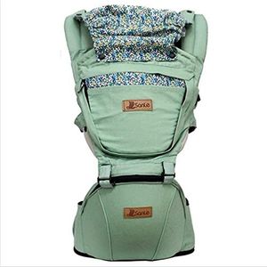 Baby Carrier Hip Seat Afneembare Ademend Ergonomische Hipseat Babydrager met verstelbare bandjes voor zowel mama als papa (Kleur: groen)