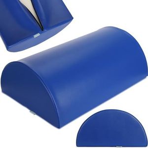 Halve rol voor massage – 60×40×20 cm | Vinyl Flex bekleding | Hoogwaardige steunrol voor massage, fysiotherapie en revalidatie | Kleur: marineblauw