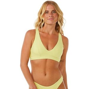Lip Curl Bikinitop voor dames (BH-top, korte lengte), zwempak [0BMWSW / PREMIUM SURF D-DD DEEP V], 9328_helder geel, S