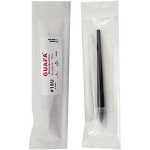 20 Stuks Zwarte Microblading 18 U-vormige 0,18 mm Wegwerp Handmatige Wenkbrauw Tattoo Naalden met Beschermkap voor Permanente Make-up Wenkbrauw Tattoo (Zwarte pen)