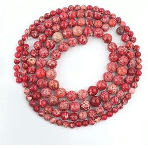 Natuurlijke rode Agaat stenen kralen ronde Carneool Onyx losse kralen voor sieraden maken DIY armbanden ketting 15 '' 4/6/8/10/12/14 mm-rode zee sediment-10