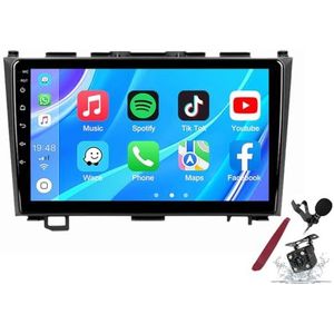 Android 14 Autoradio Sat Navi voor H-onda CRV (2007-2011) 9 Inch Touchscreen Multimedia Speler met Draadloze Carplay GPS Navigatie FM RDS Bluetooth 5G-WiFi SWC DSP,M100s