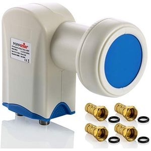 Poppstar Twin LNB 2-voudig LNC Set met 4 F-connectors voor 2 Apparaten Kabel Sat Satellietschotel (Digitaal, 4k, Full HD, 4K UHD, 3D tv)