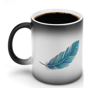 Gekleurde Veer Koffie Mok Gepersonaliseerde Kleur Veranderende Mok Warmtegevoelige Koffie Thee Cup voor Vrouwen