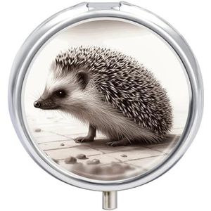 Egel Ronde Pillendoos 3 Compartiment Pillendoosje Draagbare Reizen Pil Organizer Geneeskunde Tablet Vitamine Houder Organizer voor Portemonnee Pocket