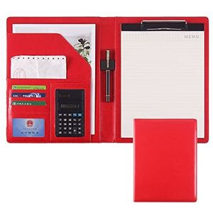 Business Portfolio Padfolio A4 Conferentie Map Persoonlijke Werk Organiser Map Zaken Reis Portfolio Folder Met Ring Binder, Calculator Portfolio Document (Color : Red, Size : 8-digit calculator)