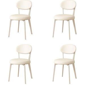 Eetkamerstoelen Casual eetkamerstoel Waterdichte leren stoel Comfortabele stoel met zachte rugleuning Moderne keukenstoel Koffiestoel voor Thuiskeuken en Café-bar (Color : H, Size : 4pcs)