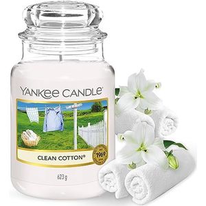 Yankee Candle-geurkaars | Clean Cotton Large Jar | Brandduur: tot wel 150 uur