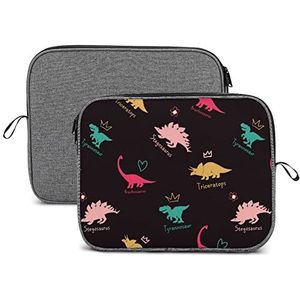 Meisje Dinosaurus Patroon Laptop Sleeve Case Beschermende Notebook Draagtas Reizen Aktetas 14 inch