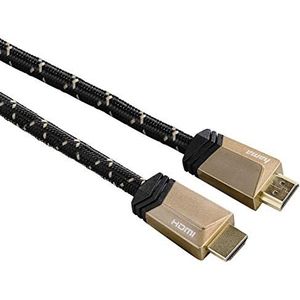 Hama HDMI-kabel 3 meter Ultra High Speed (monitorkabel 4K / 8K, 48 Gbit/s, Ultra HD beeldschermkabel met eARC, Ethernet, dynamische HDR, knikbescherming, kabelmantel) 3 m