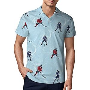 IJshockeyspelers heren golf poloshirt zomer T-shirt korte mouw casual sneldrogende T-shirts XL