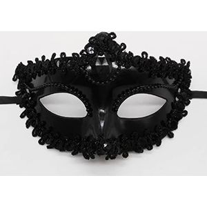 Feestmasker, Maskerademasker Maskers, Metalen Maskerademasker for Vrouwen Feestmaskers Halloween Dames Maskeradebal(Black)