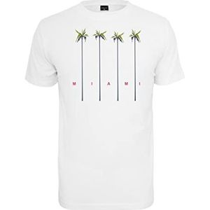 Mister Tee Miami Palms Tee T-shirt met ronde hals voor heren, wit, M