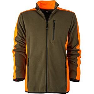 FORSBERG Fleecejack Bjarkir, donkerolijf/oranje, L