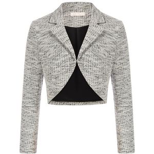 Belle Poque Elegante blazer voor dames, business, blazer, werkpak, zwart-wit, S