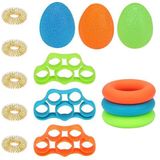 Handgrip Trainer Set - 14-delig - Groen Blauw Oranje - Siliconen