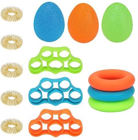 Handgrip Trainer Set - 14-delig - Groen Blauw Oranje - Siliconen