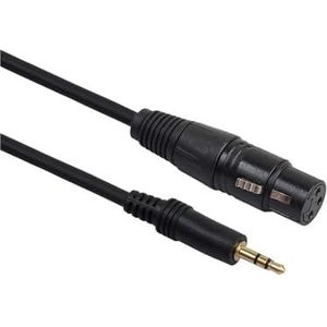 Jack 3,5 mm 1/8 inch naar XLR mannelijk naar vrouwelijk kabel, XLR 3-pins naar Aux-snoer for smartphones, laptops, actieve luidspreker, mengpaneel