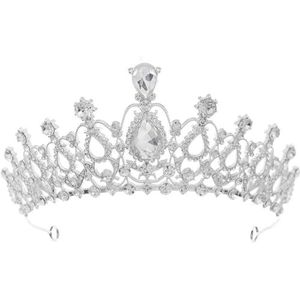 Dames prinses tiara bruiloft kroon: decoratieve strass retro bruidskroon, Kunststof, Geen edelsteen