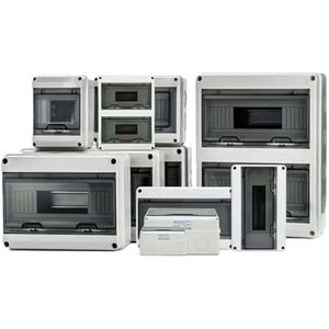 Verdeeldoos met McB-schakelaar, IP65, ABS-beschermbox, elektronische voeding, houder voor DIN-railschakelaar voor opbouwschakelaar, automatische schakelaar (HL-8WAY)